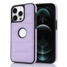 For iPhone 12 Pro Max Piano Key Hollow Cutout PU Phone Case(Light Purple) - 1