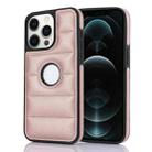For iPhone 12 Pro Max Piano Key Hollow Cutout PU Phone Case(Rose Gold) - 1