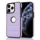For iPhone 11 Pro Max Piano Key Hollow Cutout PU Phone Case(Light Purple) - 1