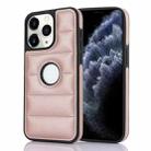 For iPhone 11 Pro Max Piano Key Hollow Cutout PU Phone Case(Rose Gold) - 1