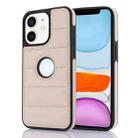 For iPhone 11 Piano Key Hollow Cutout PU Phone Case(Apricot) - 1
