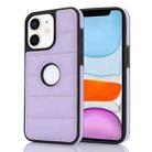 For iPhone 11 Piano Key Hollow Cutout PU Phone Case(Light Purple) - 1