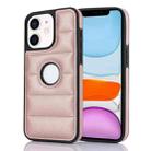 For iPhone 11 Piano Key Hollow Cutout PU Phone Case(Rose Gold) - 1