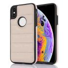For iPhone X / XS Piano Key Hollow Cutout PU Phone Case(Apricot) - 1