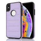 For iPhone X / XS Piano Key Hollow Cutout PU Phone Case(Light Purple) - 1