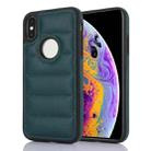 For iPhone X / XS Piano Key Hollow Cutout PU Phone Case(Green) - 1