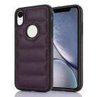 For iPhone XR Piano Key Hollow Cutout PU Phone Case(Dark Purple) - 1