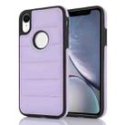 For iPhone XR Piano Key Hollow Cutout PU Phone Case(Light Purple) - 1