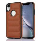 For iPhone XR Piano Key Hollow Cutout PU Phone Case(Brown) - 1