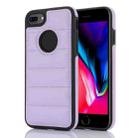 For iPhone 8 Plus / 7 Plus Piano Key Hollow Cutout PU Phone Case(Light Purple) - 1