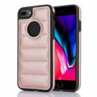 For iPhone 8 Plus / 7 Plus Piano Key Hollow Cutout PU Phone Case(Rose Gold) - 1