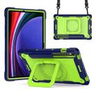 For Samsung Galaxy Tab S9 FE / S9 Handle Robot Silicone Hybrid PC Tablet Case(Navy Yellow Green) - 1