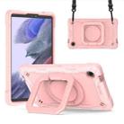 For Samsung Galaxy Tab A9 Handle Robot Silicone Hybrid PC Tablet Case(Rose Gold) - 1