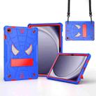 For Samsung Galaxy Tab A9+ Fold-Holder Spider Silicone Hybrid PC Tablet Case(Blue Red) - 1