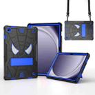 For Samsung Galaxy Tab A9+ Fold-Holder Spider Silicone Hybrid PC Tablet Case(Back Blue) - 1