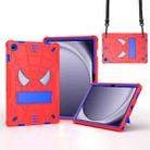 For Samsung Galaxy Tab A9+ Fold-Holder Spider Silicone Hybrid PC Tablet Case(Red Blue) - 1