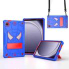 For Samsung Galaxy Tab A9 Fold-Holder Spider Silicone Hybrid PC Tablet Case(Blue Red) - 1