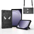 For Samsung Galaxy Tab A9 Fold-Holder Spider Silicone Hybrid PC Tablet Case(Black) - 1