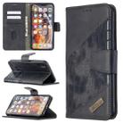 For iPhone XS Max Matching Color Crocodile Texture Horizontal Flip PU Leather Case with Wallet & Holder & Card Slots(Black) - 1
