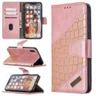 For iPhone XS Max Matching Color Crocodile Texture Horizontal Flip PU Leather Case with Wallet & Holder & Card Slots(Rose Gold) - 1