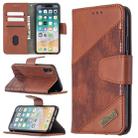 For iPhone X / XS Matching Color Crocodile Texture Horizontal Flip PU Leather Case with Wallet & Holder & Card Slots(Brown) - 1
