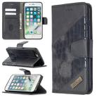 For iPhone 8 Plus Matching Color Crocodile Texture Horizontal Flip PU Leather Case with Wallet & Holder & Card Slots(Black) - 1