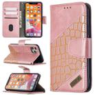 For iPhone 11 Pro Matching Color Crocodile Texture Horizontal Flip PU Leather Case with Wallet & Holder & Card Slots(Rose Gold) - 1