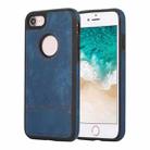 For iPhone SE 2022 / 2020 / 8 / 7 Splicing Sewing Hollow Cutout PU Phone Case(Blue) - 1