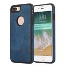 For iPhone 8 Plus / 7 Plus Splicing Sewing Hollow Cutout PU Phone Case(Blue) - 1