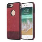 For iPhone 8 Plus / 7 Plus Splicing Sewing Hollow Cutout PU Phone Case(Red) - 1