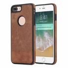 For iPhone 8 Plus / 7 Plus Splicing Sewing Hollow Cutout PU Phone Case(Brown) - 1