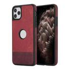 For iPhone 11 Pro Splicing Sewing Hollow Cutout PU Phone Case(Red) - 1