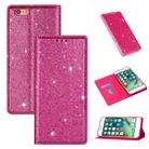 For iPhone 6 Plus Ultrathin Glitter Magnetic Horizontal Flip Leather Case with Holder & Card Slots(Rose Red) - 1
