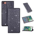 For iPhone 8 / 7 Ultrathin Glitter Magnetic Horizontal Flip Leather Case with Holder & Card Slots(Gray) - 1