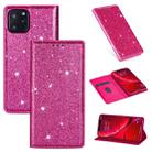 For iPhone 11 Pro Max Ultrathin Glitter Magnetic Horizontal Flip Leather Case with Holder & Card Slots(Rose Red) - 1