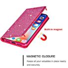 For iPhone X / XS Ultrathin Glitter Magnetic Horizontal Flip Leather Case with Holder & Card Slots(Rose Red) - 5