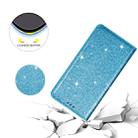 For iPhone XS Max Ultrathin Glitter Magnetic Horizontal Flip Leather Case with Holder & Card Slots(Sky Blue) - 8