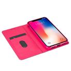 For iPhone XS Max Ultrathin Glitter Magnetic Horizontal Flip Leather Case with Holder & Card Slots(Rose Red) - 6