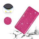 For iPhone XS Max Ultrathin Glitter Magnetic Horizontal Flip Leather Case with Holder & Card Slots(Rose Red) - 8