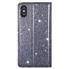 For iPhone XS Max Ultrathin Glitter Magnetic Horizontal Flip Leather Case with Holder & Card Slots(Gray) - 4
