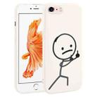 For iPhone 6s Plus / 6 Plus Stickman Pattern Liquid Silicone Phone Case(White) - 1