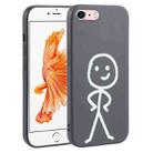 For iPhone 6s Plus / 6 Plus Stickman Pattern Liquid Silicone Phone Case(Black) - 1