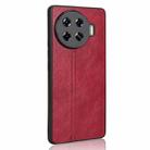 For For Tecno Spark 20 Pro+ 4G Cow Pattern Sewing Back Cover Phone Case(Red) - 3