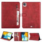 For iPad Pro 12.9(2020) / Pro 12.9(2018) Tablet Fashion Calf Texture Zipper Horizontal Flip Leather Tablet Case with Stand & Card Slots & Wallet & Wake-up / Sleep Function(Red) - 1