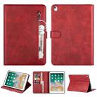 For iPad 9.7 inch Universal Tablet Fashion Calf Texture Zipper Horizontal Flip Leather Case with Stand & Card Slots & Wallet & Wake-up / Sleep Function(Red) - 1