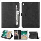 For iPad 9.7 inch Universal Tablet Fashion Calf Texture Zipper Horizontal Flip Leather Case with Stand & Card Slots & Wallet & Wake-up / Sleep Function(Black) - 1