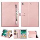 For iPad 9.7 inch Universal Tablet Fashion Calf Texture Zipper Horizontal Flip Leather Case with Stand & Card Slots & Wallet & Wake-up / Sleep Function(Rose Gold) - 1