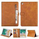 For iPad 9.7 inch Universal Tablet Fashion Calf Texture Zipper Horizontal Flip Leather Case with Stand & Card Slots & Wallet & Wake-up / Sleep Function(Brown) - 1