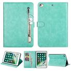 For iPad Mini 1 / 2 / 3 / 4 / 5 Tablet Fashion Calf Texture Zipper Horizontal Flip Leather Case with Stand & Card Slots & Wallet & Wake-up / Sleep Function(Green) - 1