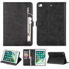 For iPad Mini 1 / 2 / 3 / 4 / 5 Tablet Fashion Calf Texture Zipper Horizontal Flip Leather Case with Stand & Card Slots & Wallet & Wake-up / Sleep Function(Black) - 1